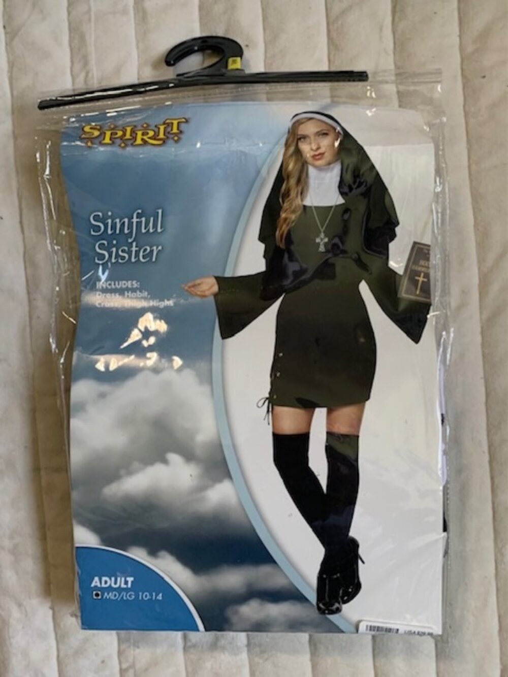 Spirit Halloween Sinful Sister Adult Costume Size Medium Large (10-14) Sexy Nun